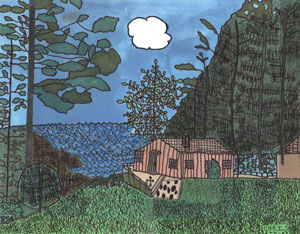 Cabin at Point Lawrence, Orcas Island, art
